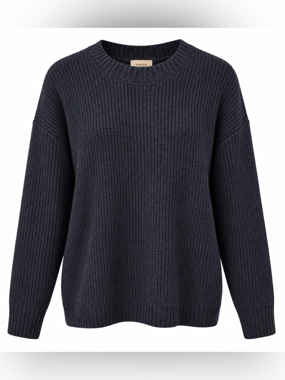 Haven Well Within 100% Cashmere Shaker Stitch Crewneck Sweater XL